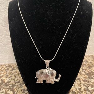 NEW! Solid sterling silver stamped 925 elephant pendant